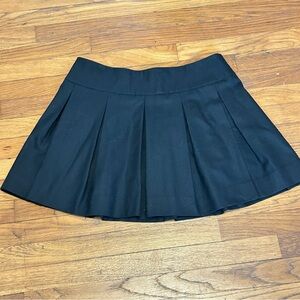 Vince Pleated Black Wool Mini Skirt 12